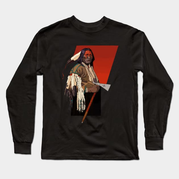 First Nations Warrior Long Sleeve T-Shirt by David Kennett